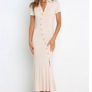 Petal and Pup Cream Midi Dress